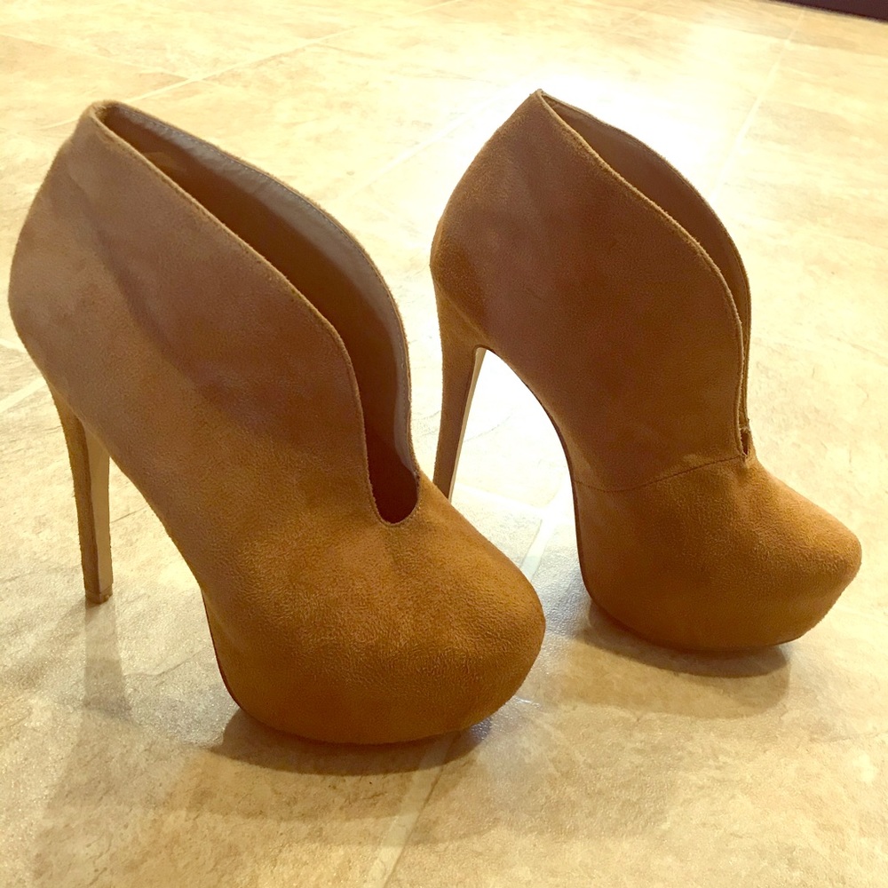 Faux Suede Platform Stiletto Ankle Booties